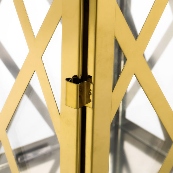 Gdf Studio Cecil Outdoor 18" Modern Stainless Steel Lantern