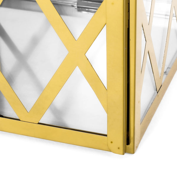 Gdf Studio Cecil Outdoor 18" Modern Stainless Steel Lantern