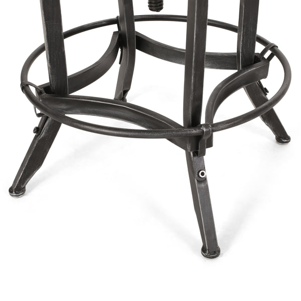 Gdf Studio Cedarville Industrial Firwood Adjustable Height Swivel Barstools Set Of 2 Antique Natural And Pewter