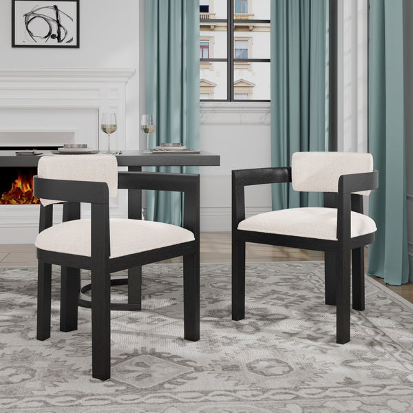 gdf studio Celestia Modern Upholstered Dining Chairs With Armrest Set of 2