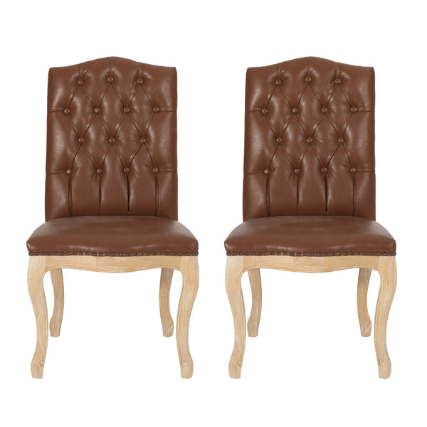 gdf studio Cello Contemporary Faux Leather Dining Chairs Set of 2