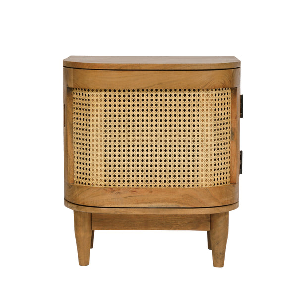 Gdf Studio Cerny Rustic Handmade Wood And Cane Nightstand Cabinet Natural