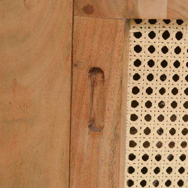 Gdf Studio Cerny Rustic Handmade Wood And Cane Nightstand Cabinets Set Of 2 Natural