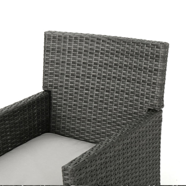 Gdf Studio Cerrenne Outdoor 9 Piece Wicker Dining Set With Water Resistant Cushions