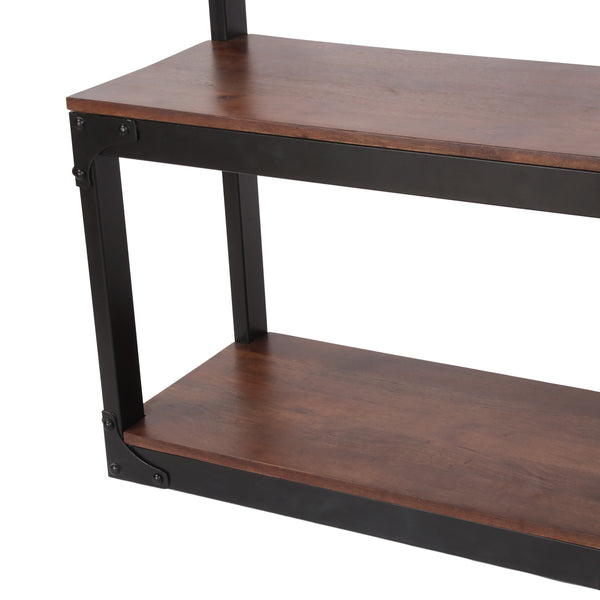 Gdf Studio Chafin Willards Modern Industrial Handcrafted Mango Wood Coat Rack With Bench Cafe Brown And Black