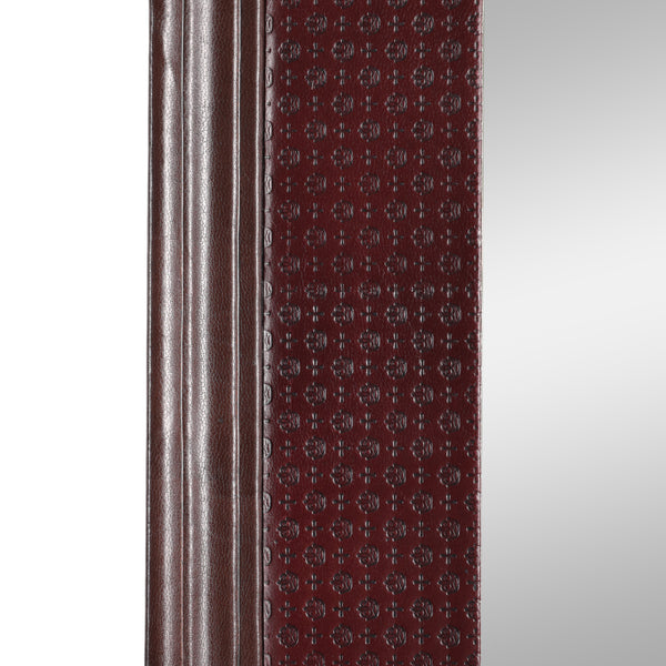 Gdf Studio Chamlee Handcrafted Boho Leather Square Wall Mirror