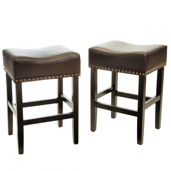 Gdf Studio Chantal Backless Leather Counter And Bar Stool Set Of 2