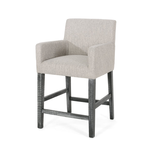 Gdf Studio Chaparral Contemporary Fabric Upholstered Wood 26 Inch Counter Stool