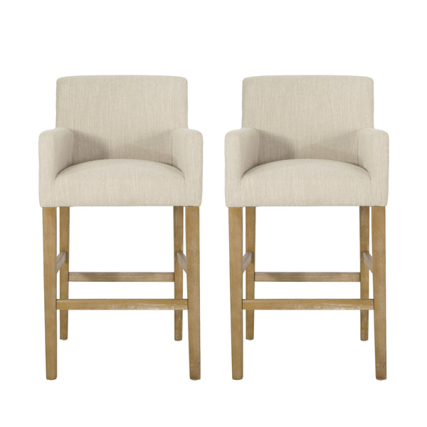 gdf studio Chaparral Contemporary Fabric Upholstered Wood 30.5 inch Barstools (Set of 2)