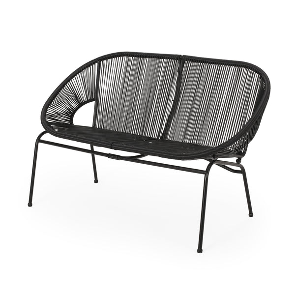 gdf studio Chardean Outdoor Hammock Weave Loveseat Bench
