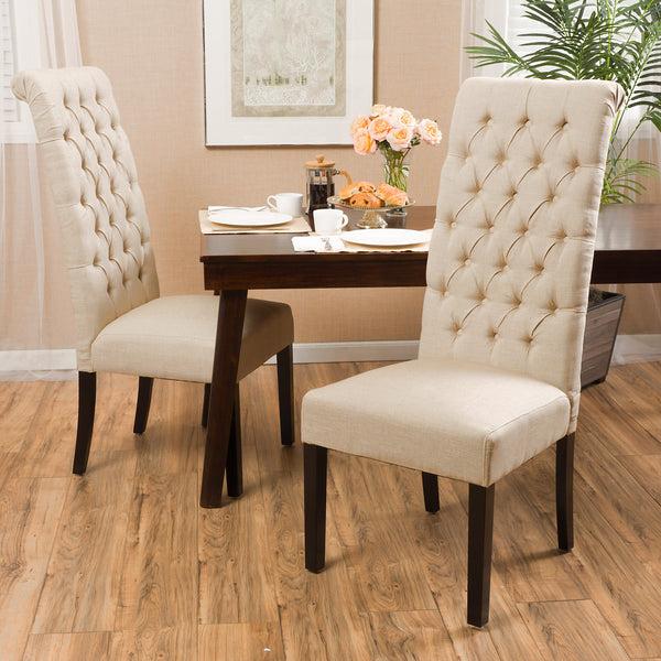 Gdf Studio Charley Tall Dark Beige Tufted Dining Chairs (Set Of 2)