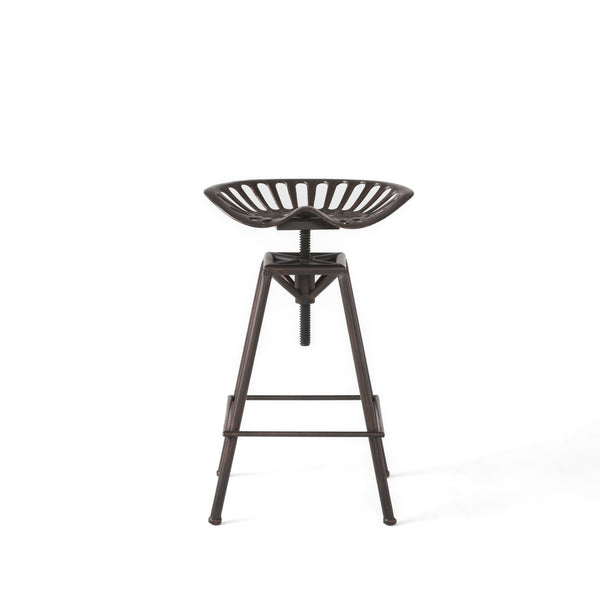 gdf studio Charlie Industrial Metal Design Tractor Seat Adjustable Bar Stool (Black Brushed Copper)