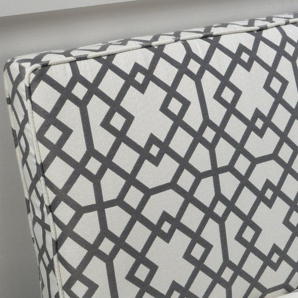 Gdf Studio Charlotte Grey Geometric Patterned Fabric Settee