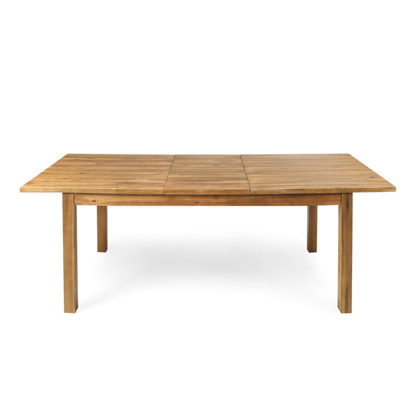 Gdf Studio Chassidy Outdoor 8 Seater Acacia Wood Dining Set With Expandable Table