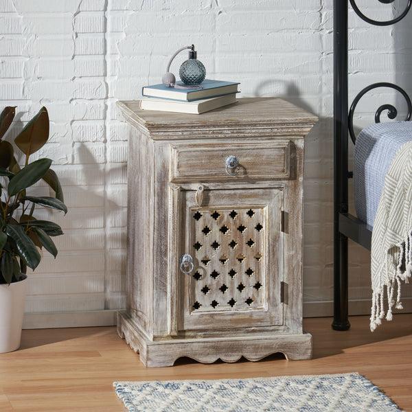 Gdf Studio Chaves Handcrafted Boho Mango Wood Nightstand