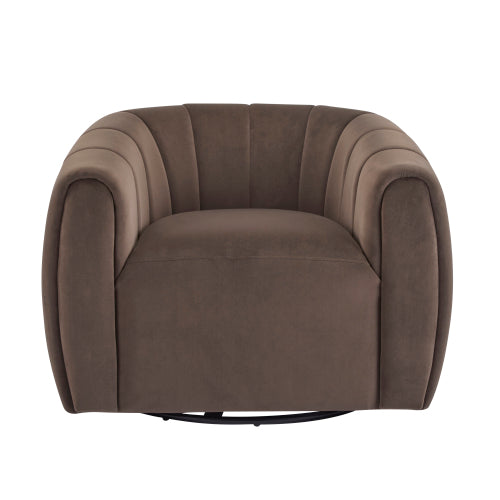 Gdf Studio Chenial 360° Swivel Modern Velvet No-Assembly Armchair