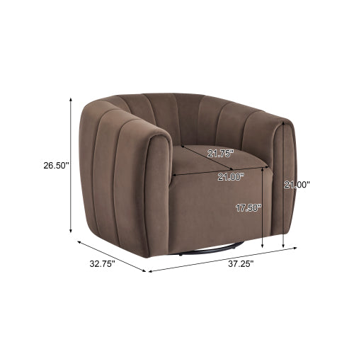 Gdf Studio Chenial 360° Swivel Modern Velvet No-Assembly Armchair