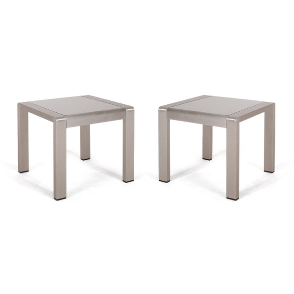 gdf studio Cherie Coral Outdoor Aluminum Side Table (Set of 2)