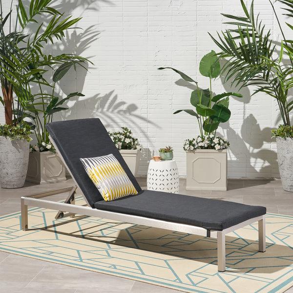 Gdf Studio Cherie Modern Outdoor Adjustable Chaise Lounge With Cushion