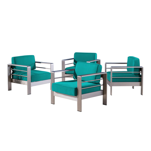 gdf studio Cherie Outdoor Club Chair with Cushion (Set of 4)