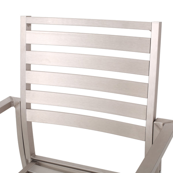 Gdf Studio Cherie Outdoor Modern 6 Seater Aluminum Dining Set With Faux Wood Table Top