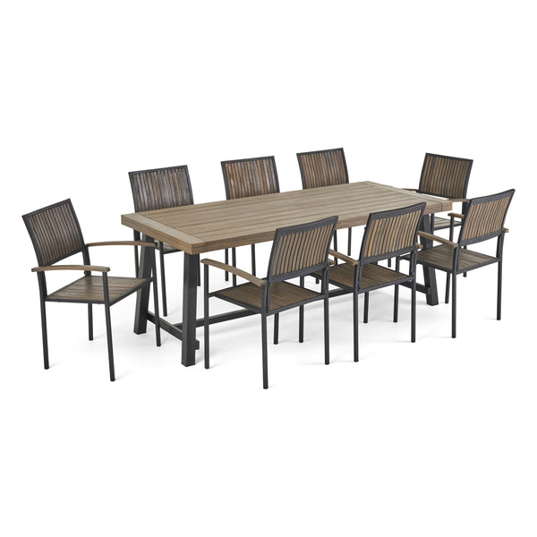 gdf studio Cherry Outdoor Acacia Wood 8 Seater Dining Set