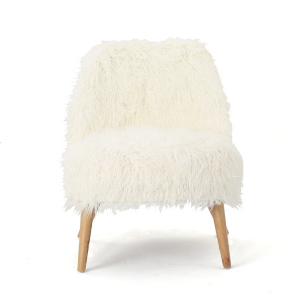 gdf studio Cheryiie Modern Glam Shaggy Accent Chair