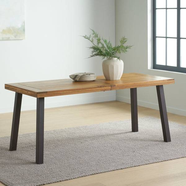 Gdf Studio Chitwood Indoor Modern Industrial Acacia Wood Dining Table Natural And Rustic Metal