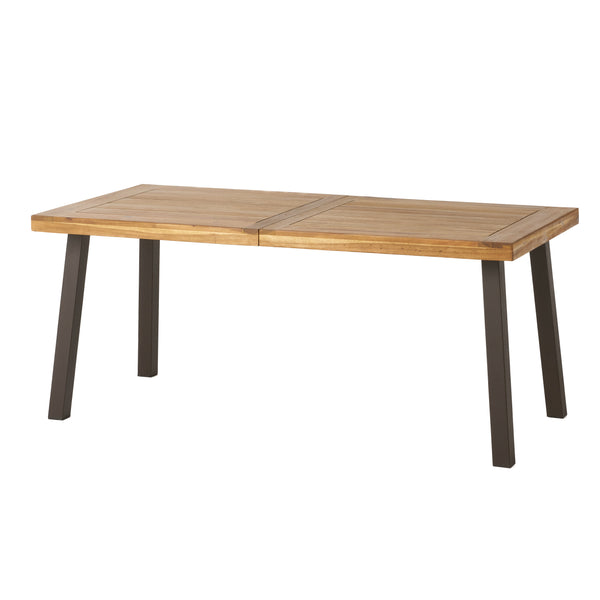 gdf studio Chitwood Indoor Modern Industrial Acacia Wood Dining Table Natural and Rustic Metal