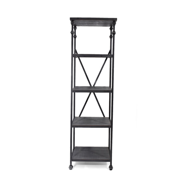 Gdf Studio Chrissy 4-Shelf Metal & Wood Etagere Bookcase