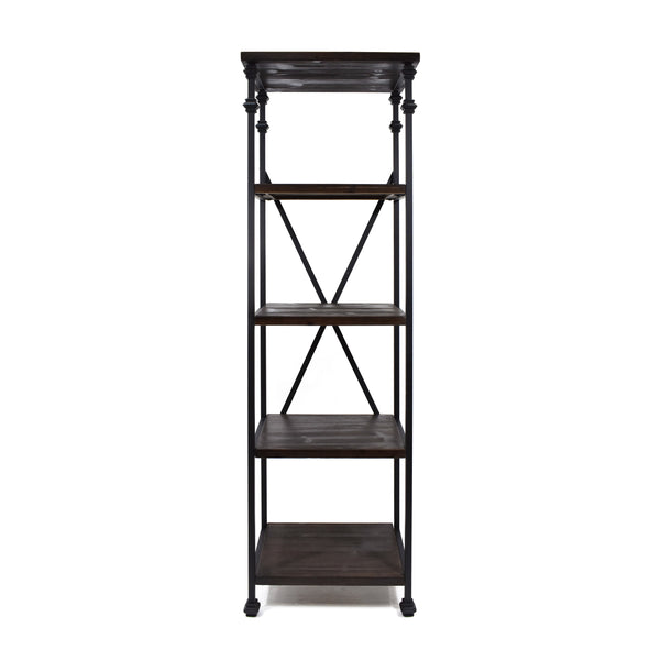gdf studio Chrissy 4-Shelf Metal & Wood Etagere Bookcase
