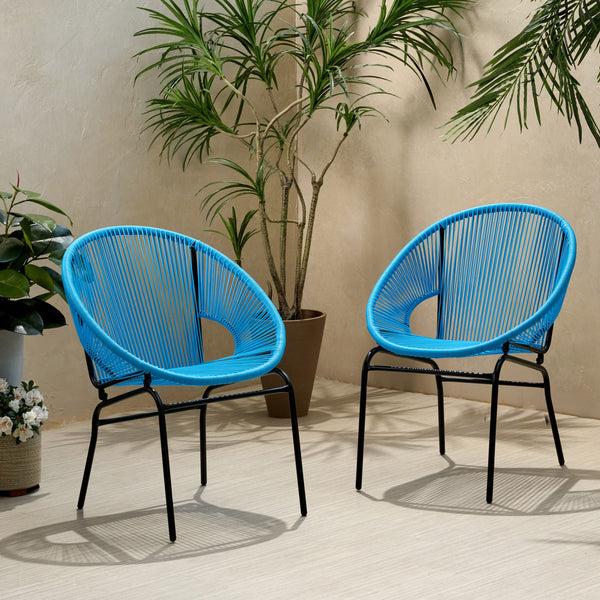 Gdf Studio Chrissy Outdoor Modern Faux Rattan Club Chair (Set Of 2)