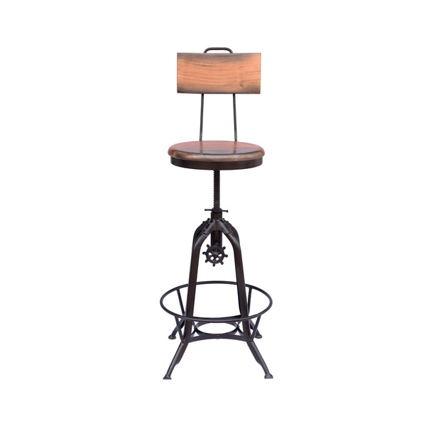 gdf studio Christal Modern Industrial Acacia Wood Bar Stool