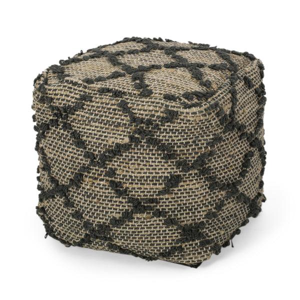 gdf studio Cimarron Handcrafted Boho Fabric Cube Pouf