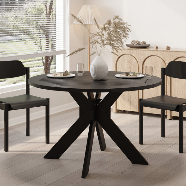 Gdf Studio Clacton Indoor Acacia Wood Dining Table Black