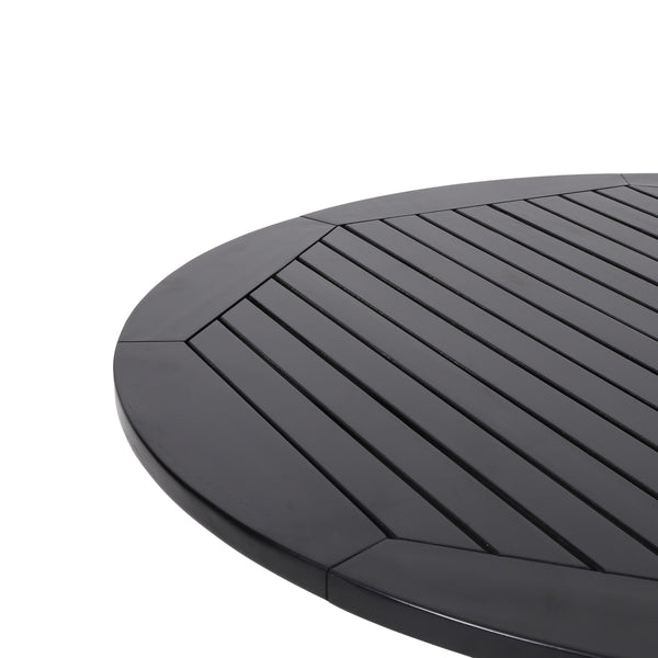 Gdf Studio Clacton Indoor Acacia Wood Dining Table Black