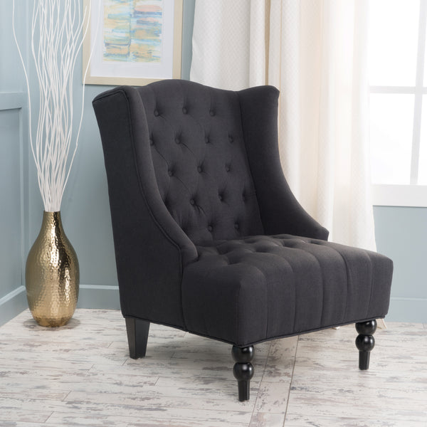 Gdf Studio Clarice Fabric High Back Wingback Accent Chair