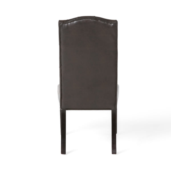 Gdf Studio Clark Brown Leather Dining Chair (Set Of 2)