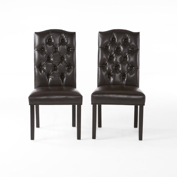 gdf studio Clark Brown Leather Dining Chair (Set of 2)