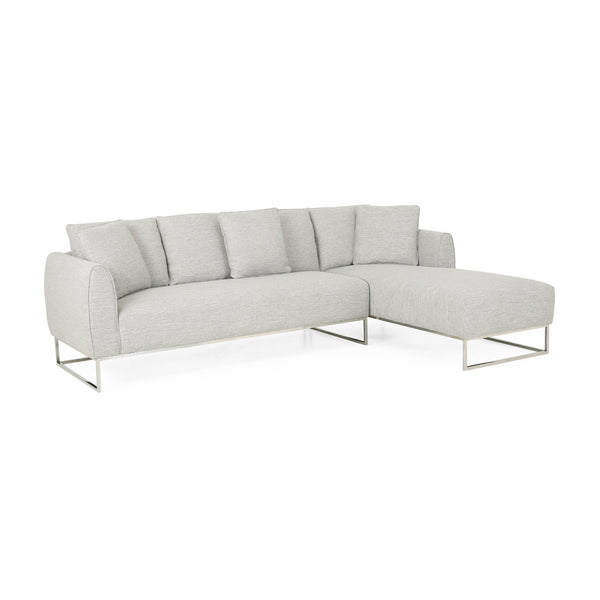 Gdf Studio Clarke Contemporary Fabric 4 Seater Chaise Lounge Sectional Sofa