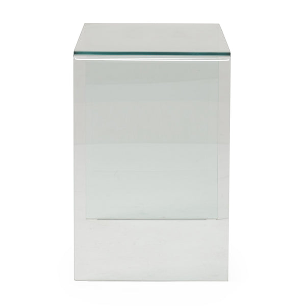 Gdf Studio Classon Glass Entertainment TV Console Stand W/ Shelf