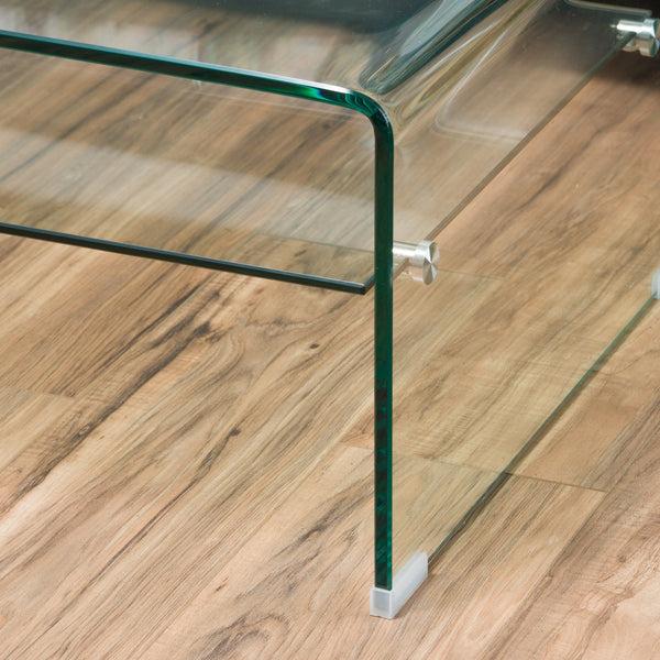 Gdf Studio Classon Glass Rectangle Coffee Table W/ Shelf