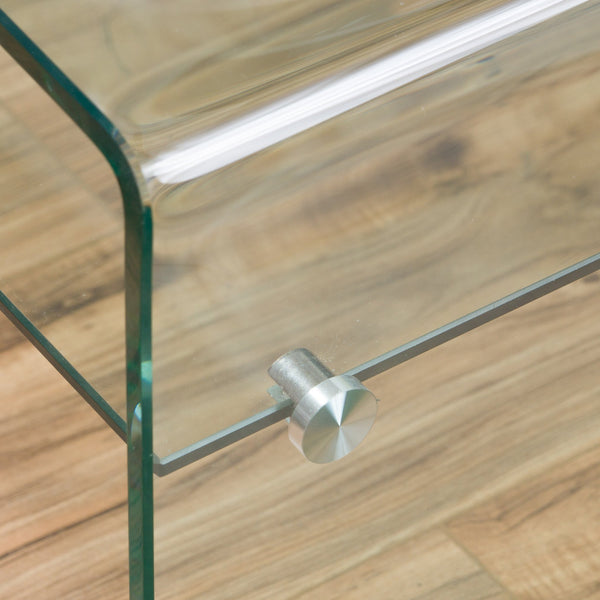Gdf Studio Classon See Through Clear Waterfall Glass End Table