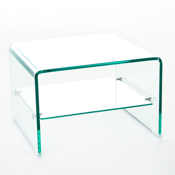 gdf studio Classon See Through Clear Waterfall Glass End Table
