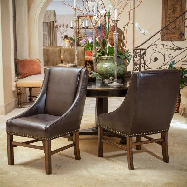 gdf studio Claudia Contemporary Bonded Leather Upholstered Dining Chairs