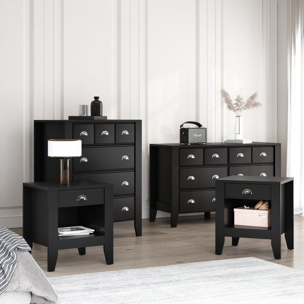 Gdf Studio Cleary Contemporary Faux Wood 4 Piece Bedroom Set