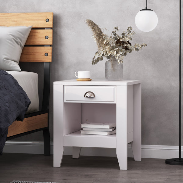 Gdf Studio Cleary Contemporary Faux Wood Nightstand With Drawer