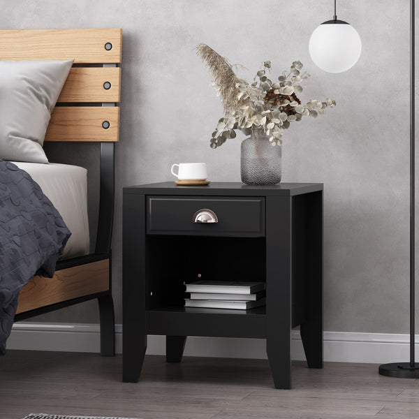 gdf studio Cleary Contemporary Faux Wood Nightstand with Drawer
