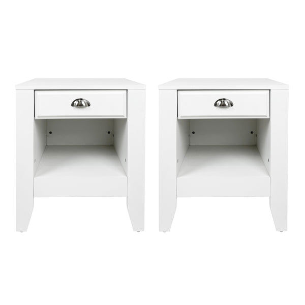 Gdf Studio Cleary Contemporary Faux Wood Nightstands With Drawer Set Of 2