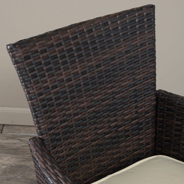 Gdf Studio Clementine Outdoor 5pc Multibrown Wicker Square Dining Set